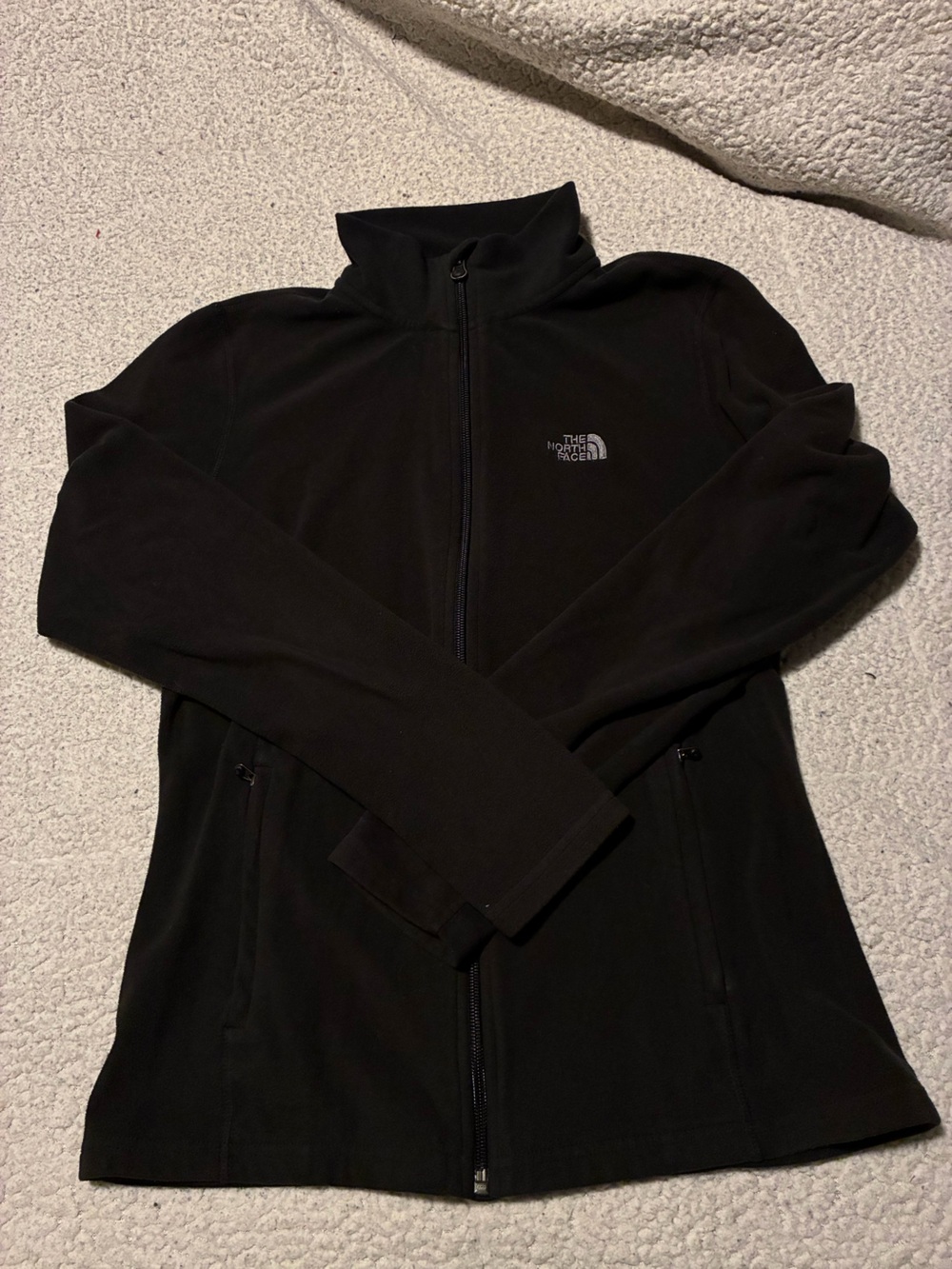 The North Face Women's Black Full-Zip Fleece Jacket - Lightweight Layer, medium